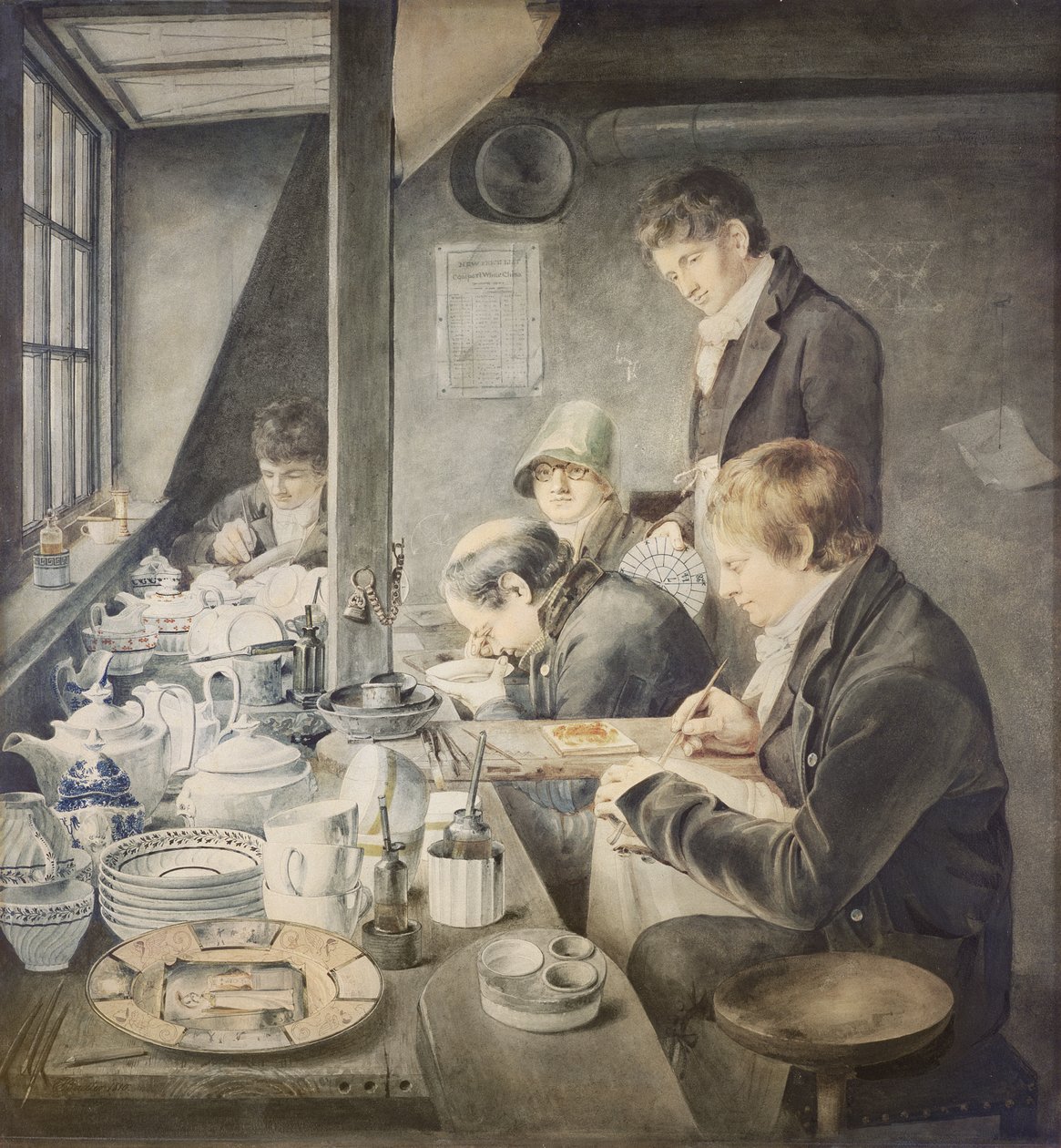 Malzimmer von Mr. Baxter, Nr. 1 Goldsmith Street, Gough Square, London, 1810 von Thomas Baxter
