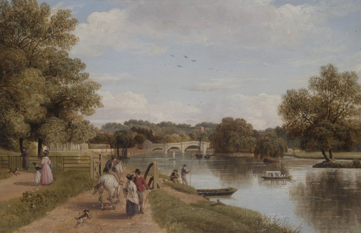 Richmond Bridge vom Treidelpfad, Surrey von Thomas Christopher Hofland