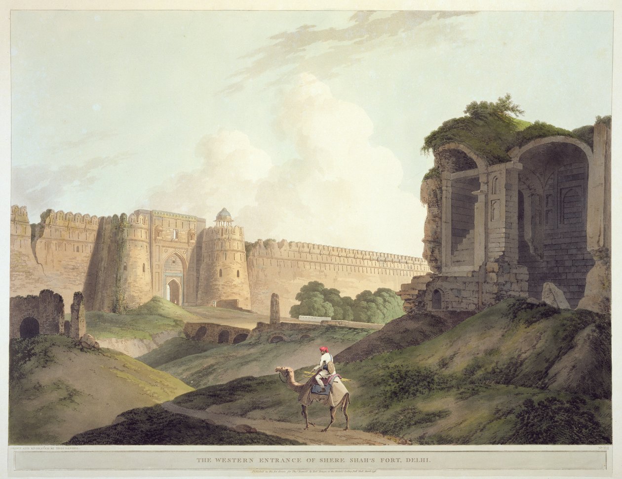 Der westliche Eingang von Shere Shahs Festung, Delhi, aus 