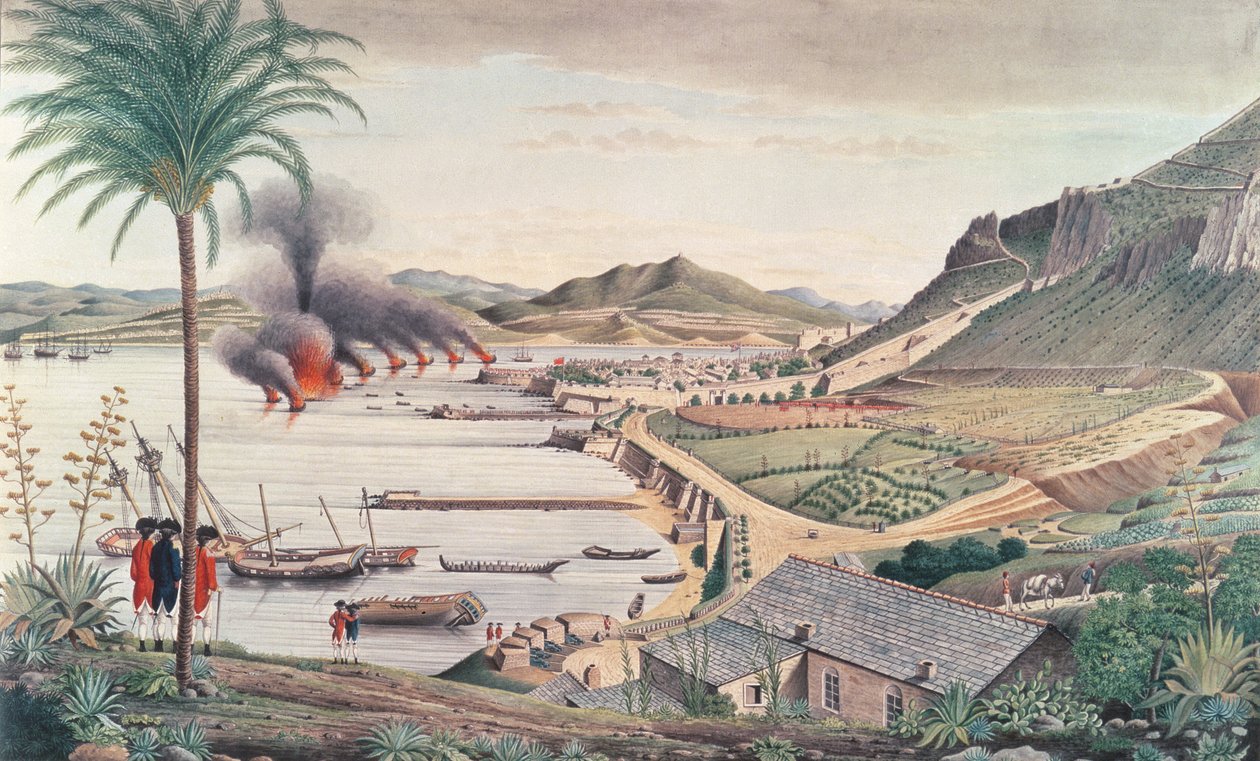 Gibraltar am Morgen nach dem großen französisch-spanischen Angriff, 1783 von Thomas Davies