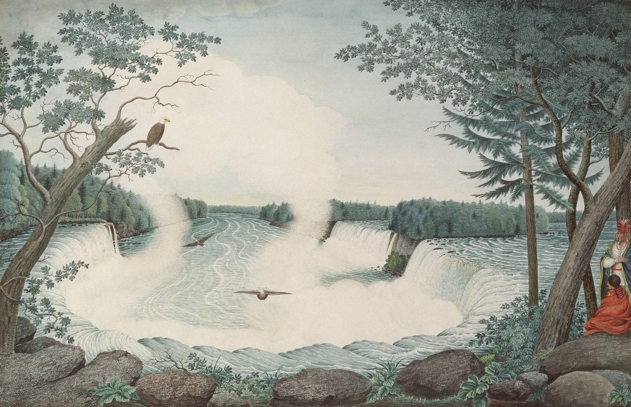 Niagarafälle von oben, ca. 1766 von Thomas Davies