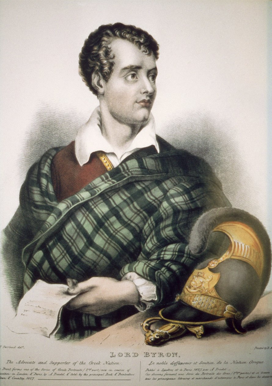 Lord Byron (1788-1824) 1827 von Thomas Fairland