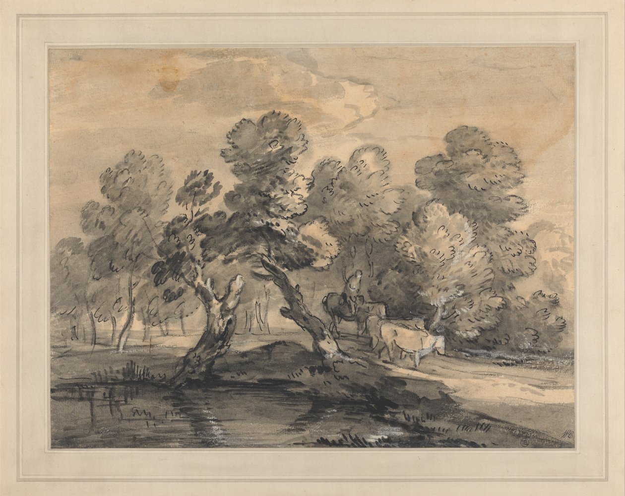 Waldlandschaft mit Hirte und Kühen von Thomas Gainsborough