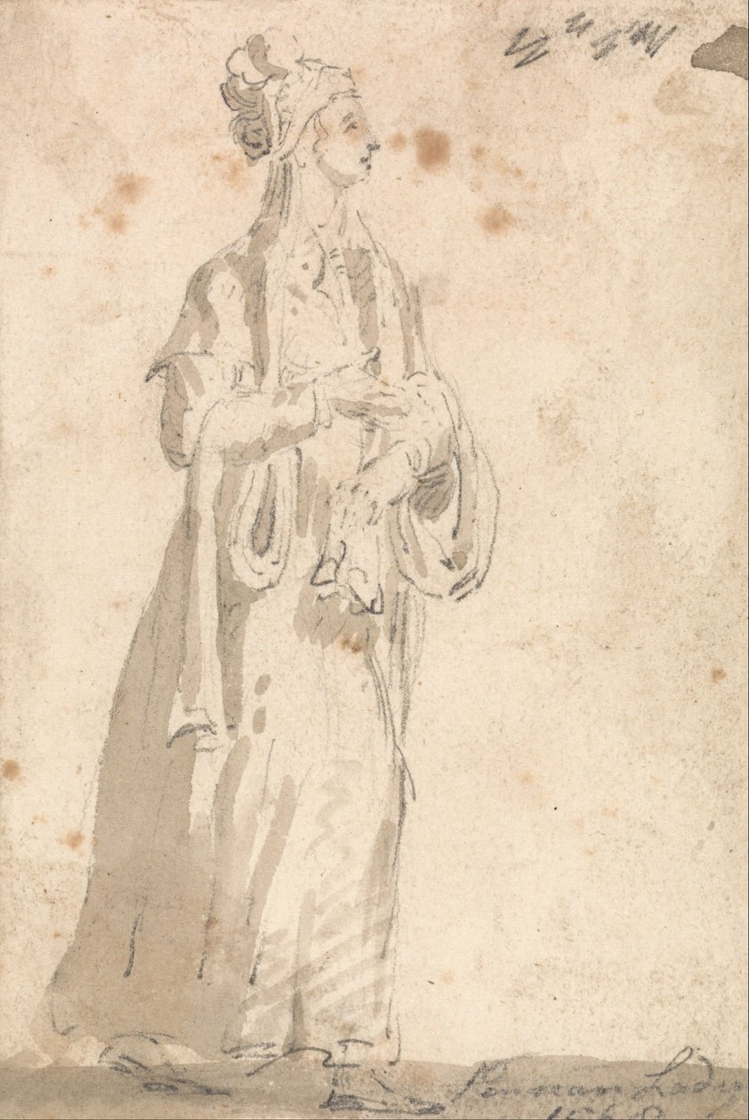 Figurenkostümstudie - Persische Dame im Jahr 1568 von Thomas Girtin