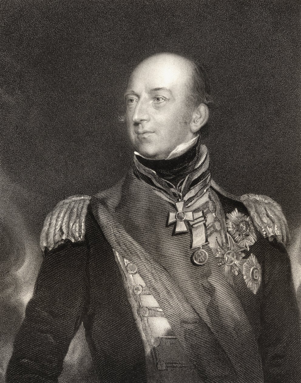 Sir Edward Codrington, britischer Admiral, graviert von J. Cochran (fl.1821-65), aus 