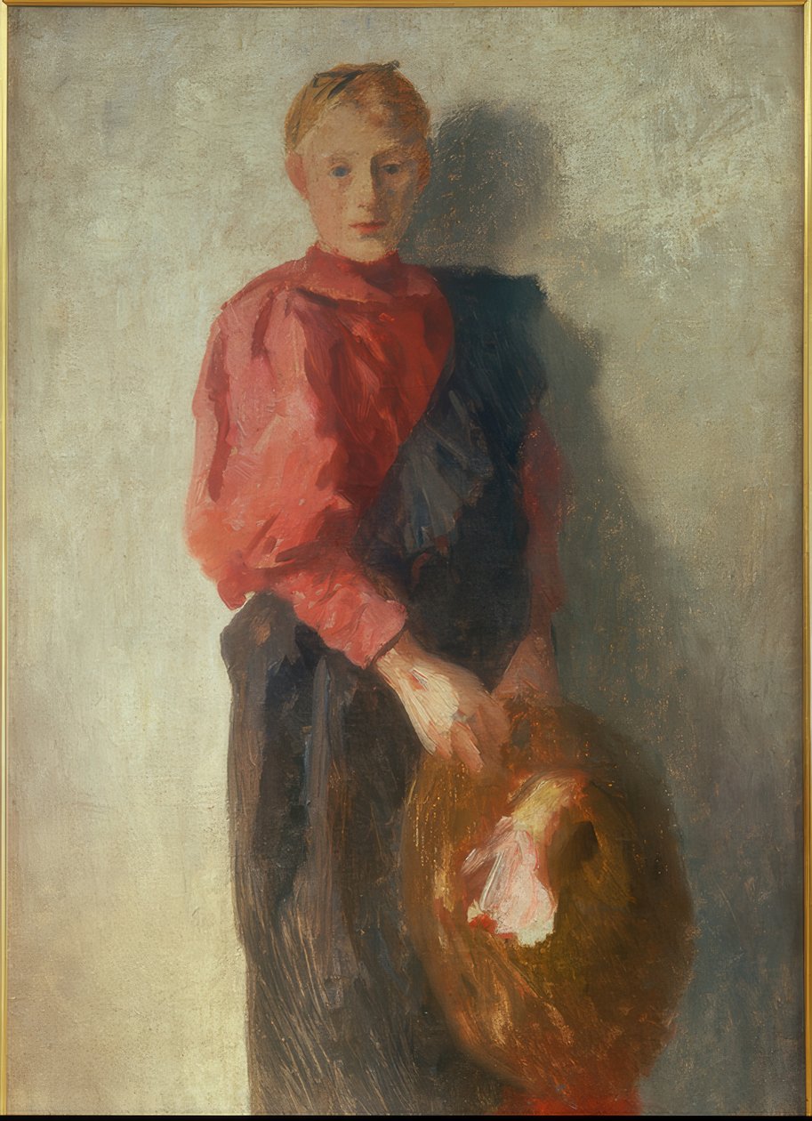 Bauernmädchen mit Hut von Thomas Ludwig Herbst