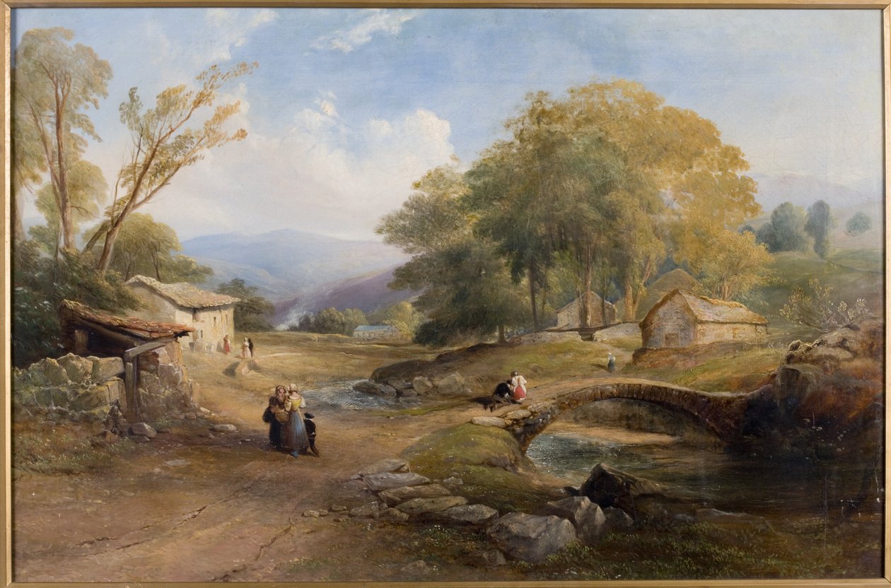 Landschaft, Brücke und Figuren von Thomas Miles Richardson