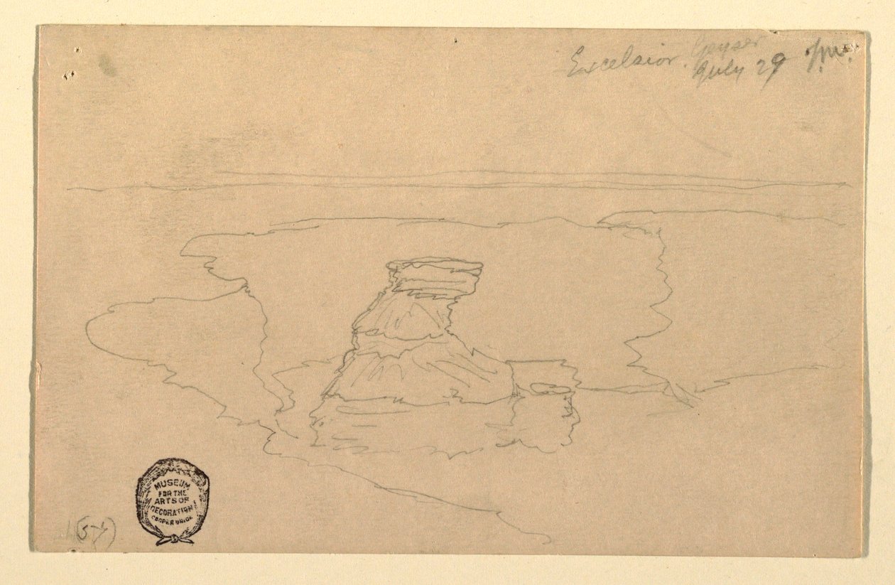 Zeichnung, Geysir, Excelsior, Yellowstone Park, 29. Juli 1892 von Thomas Moran