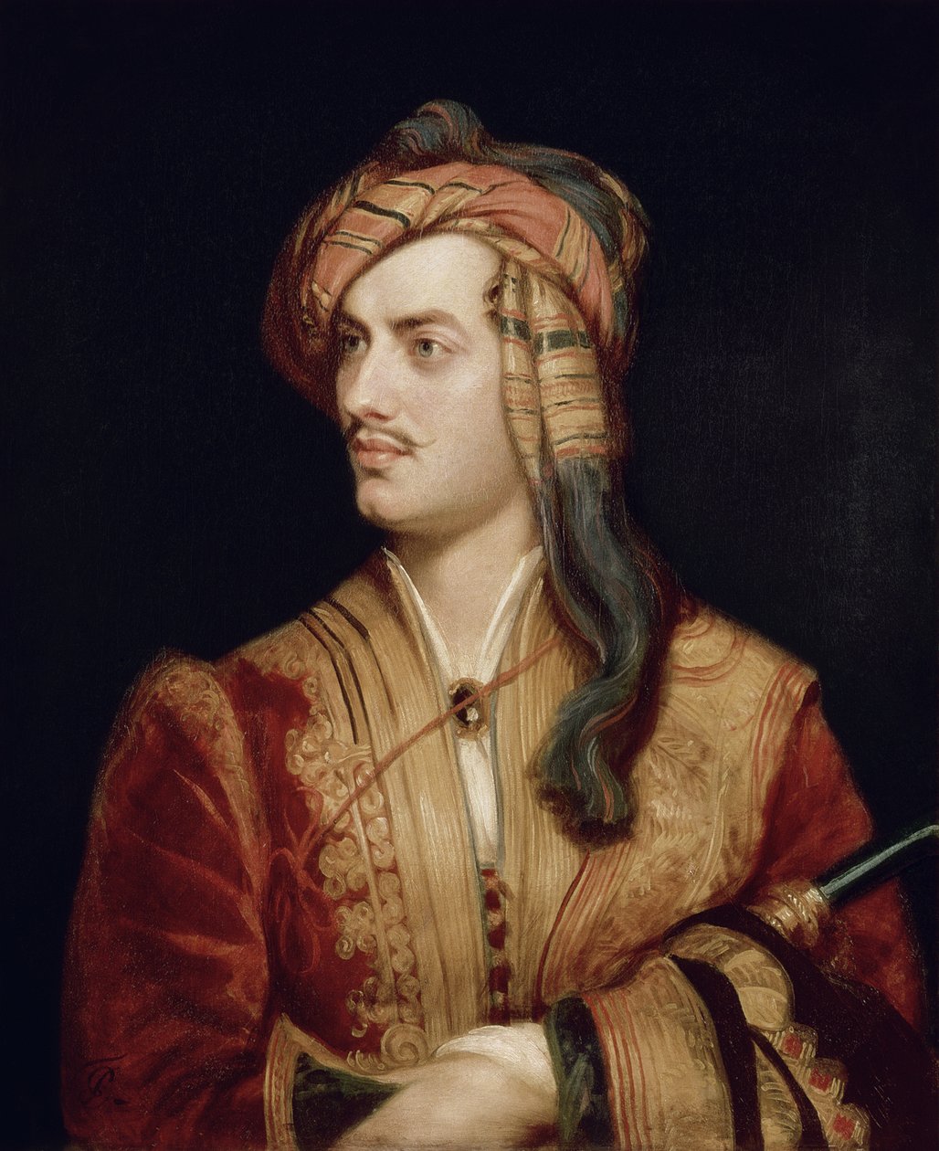 Porträt von George Gordon (1788-1824) 6. Baron Byron von Rochdale in albanischer Tracht, 1813 von Thomas Phillips