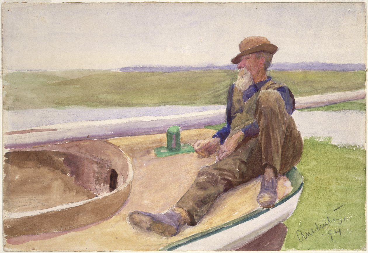 Mann im Boot, 1894 von Thomas Pollock Anschutz