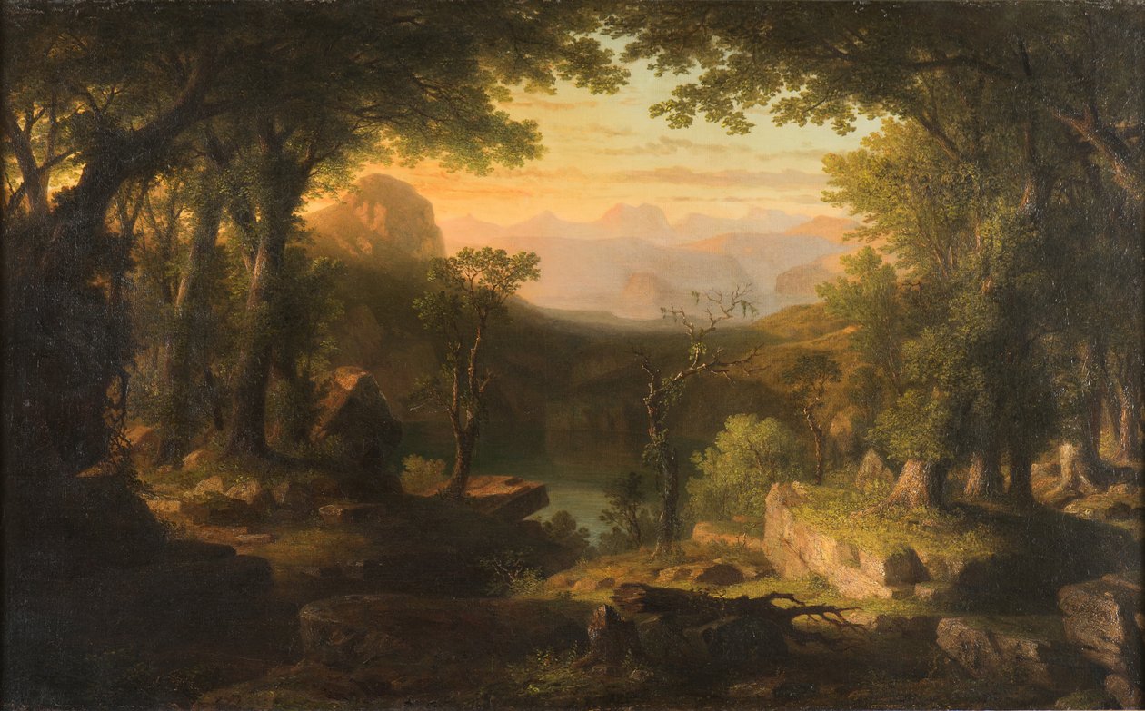 Dämmerung in der Wildnis, 1840-70 von Thomas Pritchard Rossiter