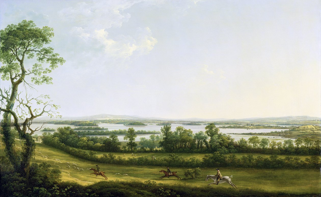 Lough Erne von Knock Ninney, mit Bellisle in der Ferne, County Fermanagh, Irland, 1771 von Thomas Roberts
