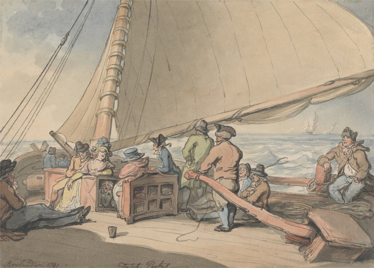 Ein niederländisches Paket in einer aufkommenden Brise von Thomas Rowlandson