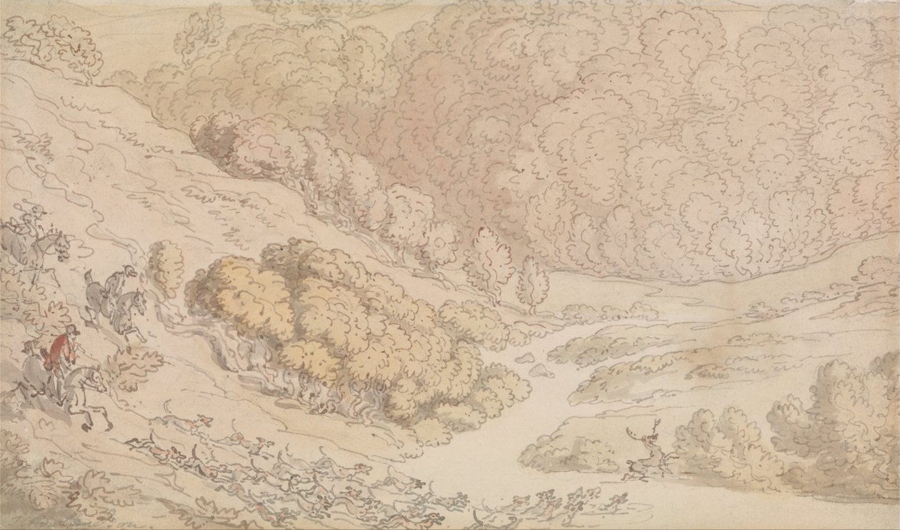 Eine Hirschjagd im Westen des Landes von Thomas Rowlandson