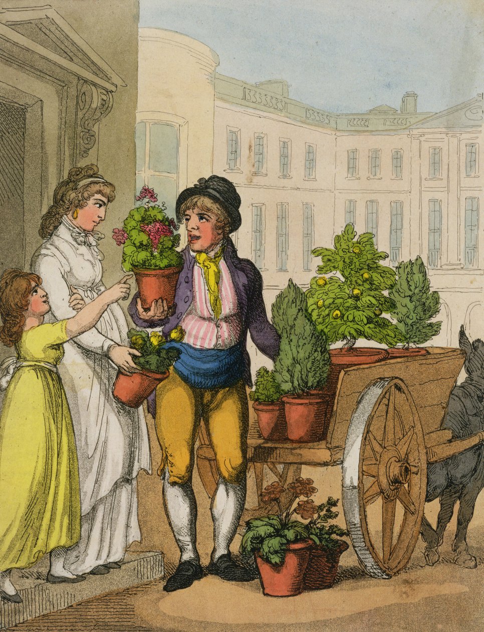 Rufe von London: Der Gartenpottenverkäufer, 1799 von Thomas Rowlandson