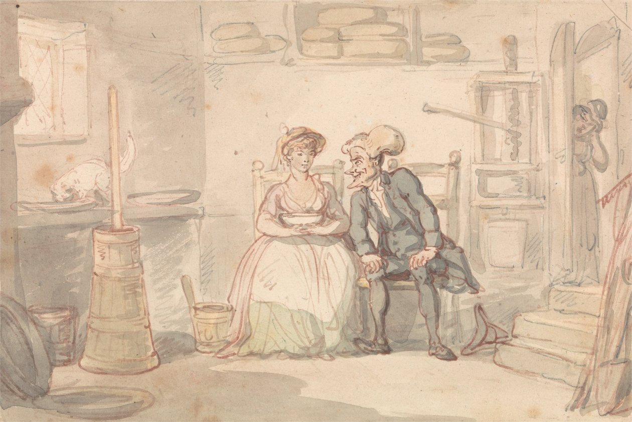 Dr. Syntax und Milchmädchen von Thomas Rowlandson