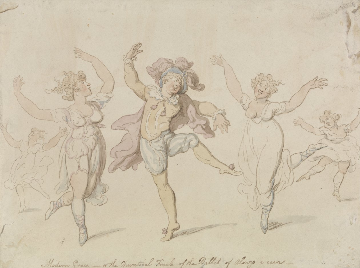 Moderne Anmut oder das Opernfinale des Balletts von Alonzo e caro von Thomas Rowlandson