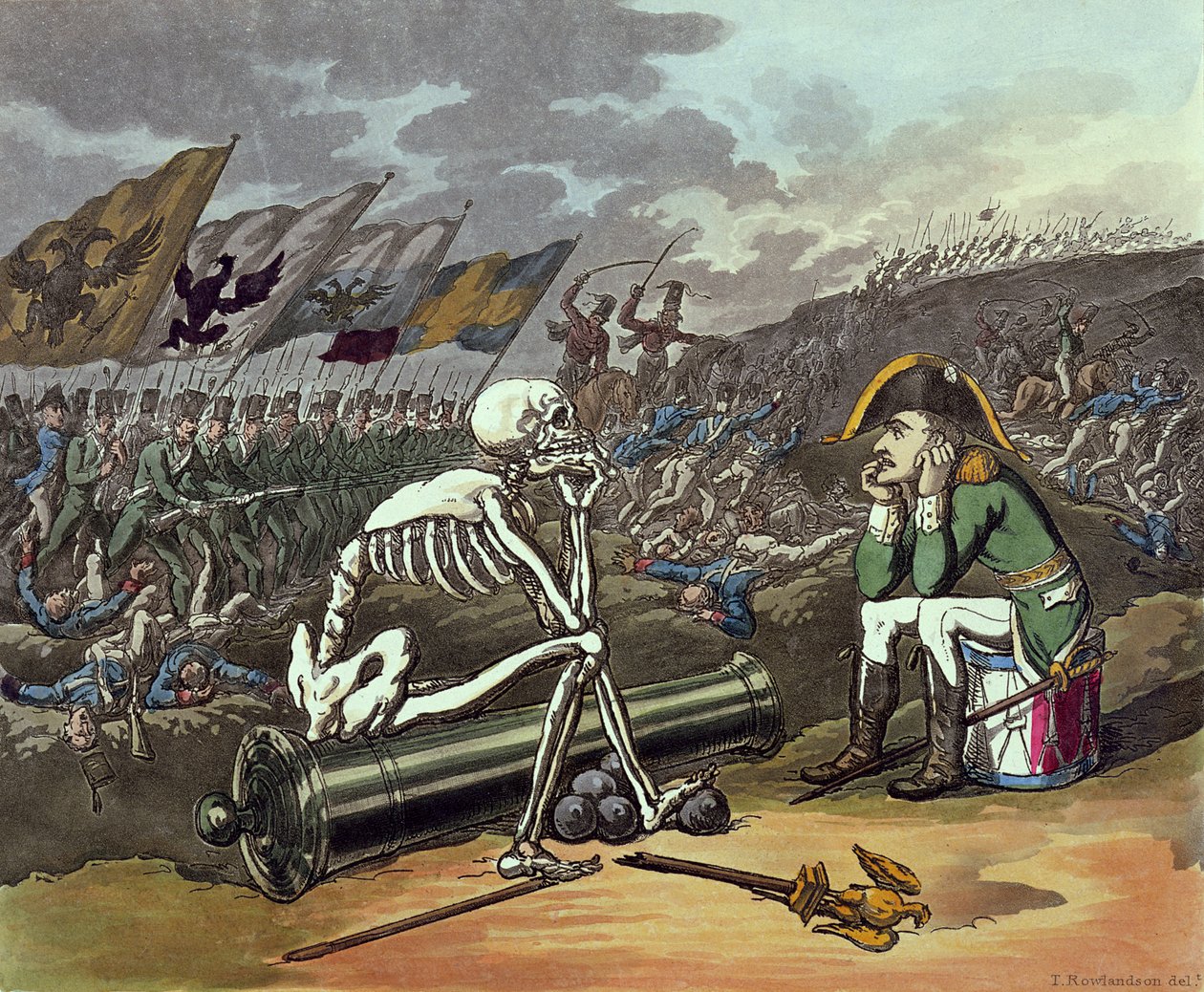 Napoleon und Skelett von Thomas Rowlandson
