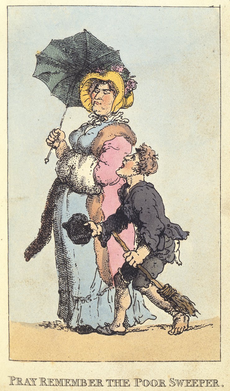 Denken Sie an den armen Straßenkehrer, 1820 von Thomas Rowlandson