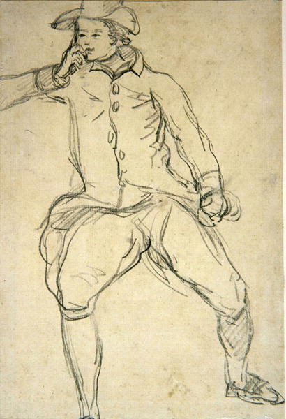 Skizze eines Mannes (verso) von Thomas Rowlandson