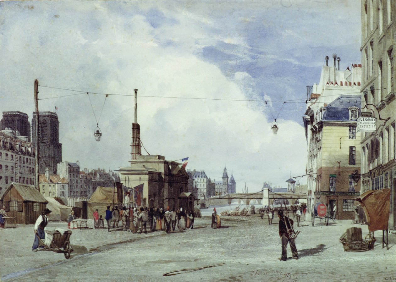 Quai de la Grève, Paris, 1837 von Thomas Shotter Boys