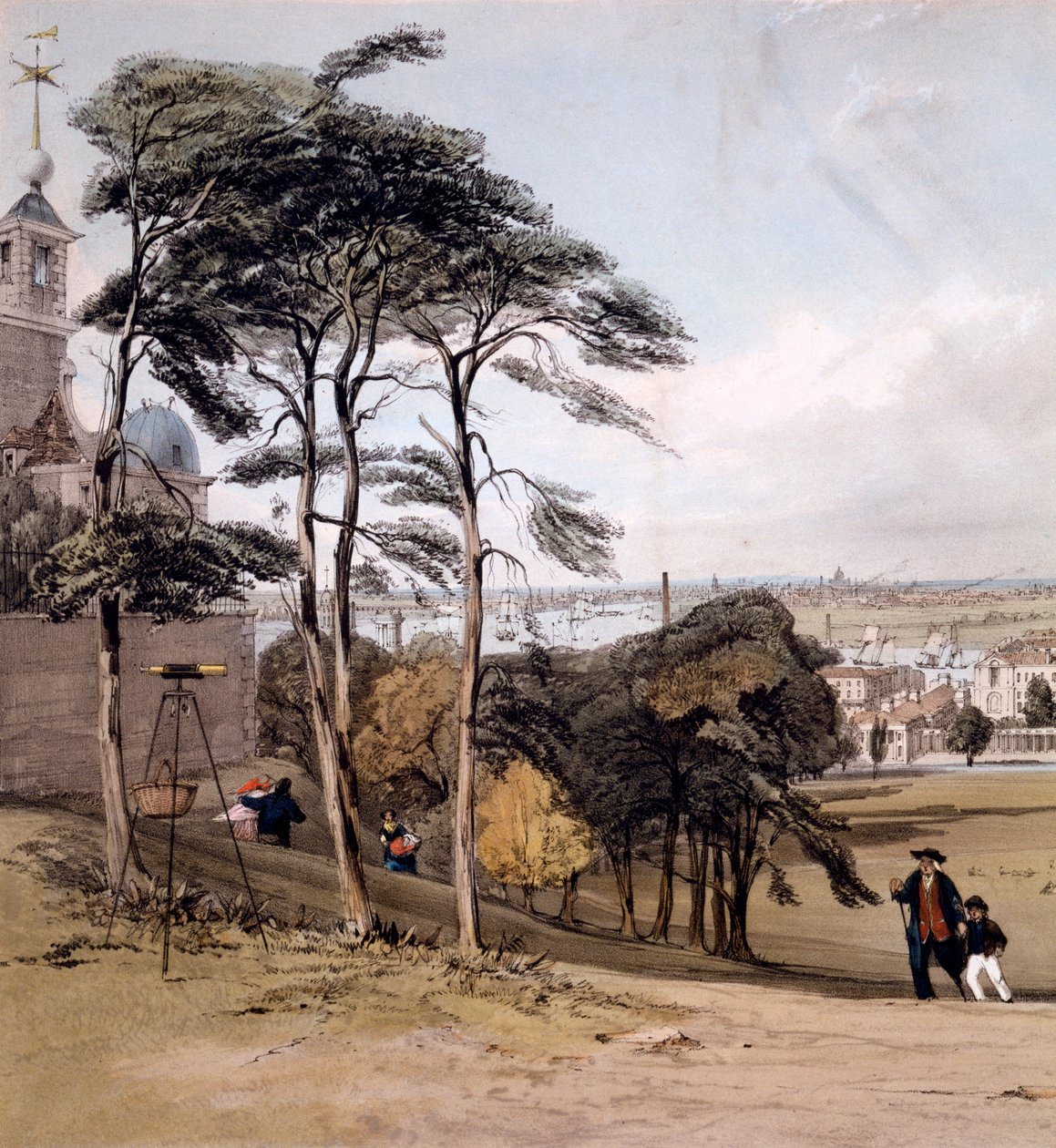 Blick auf London vom Greenwich Park, 1842 von Thomas Shotter Boys