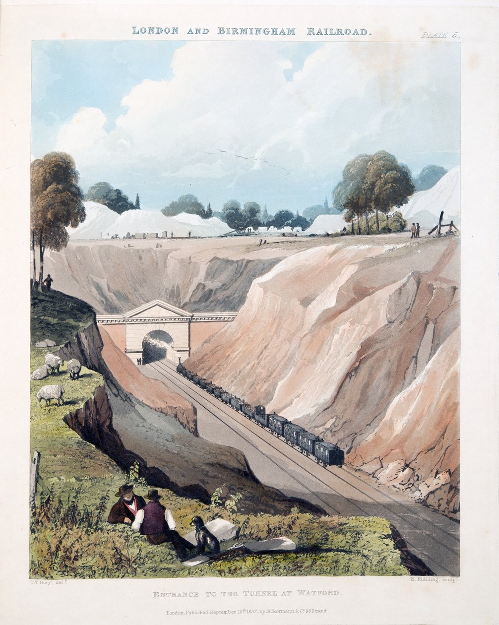 Eingang zum Tunnel in Watford, 1837 von Thomas Talbot Bury
