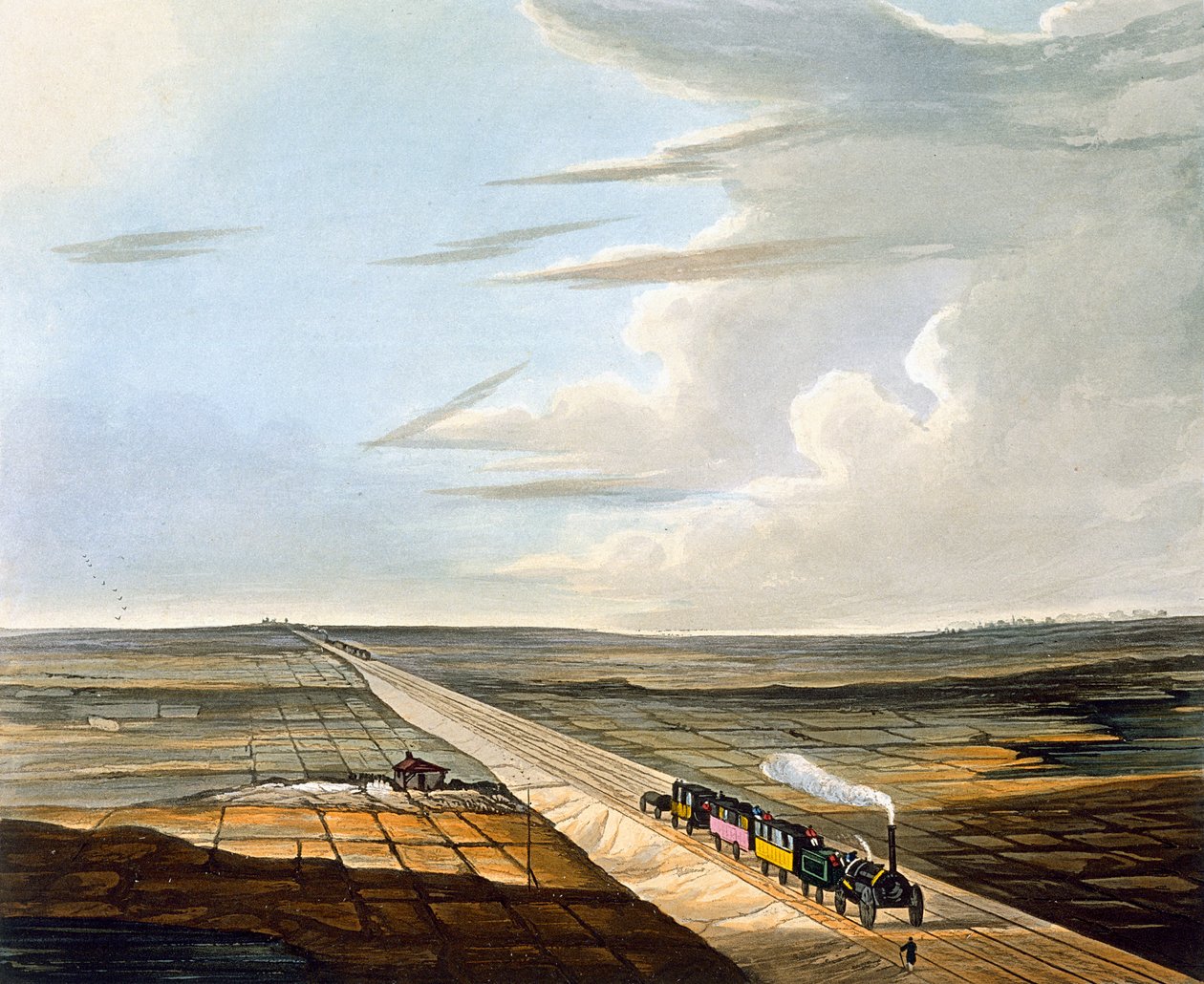 Ansicht der Eisenbahn über Chat Moss, Tafel 5 aus 