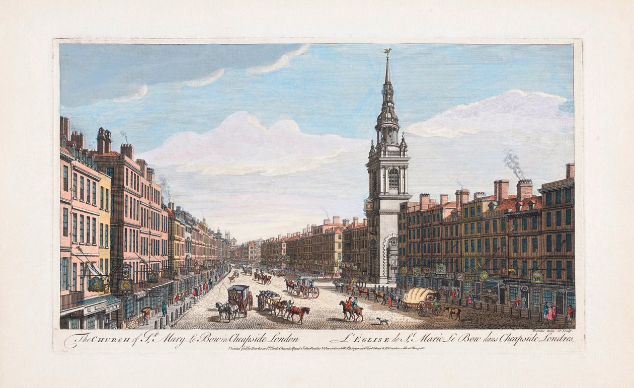 St. Mary le Bow Kirche, London von Thomas (after) Bowles