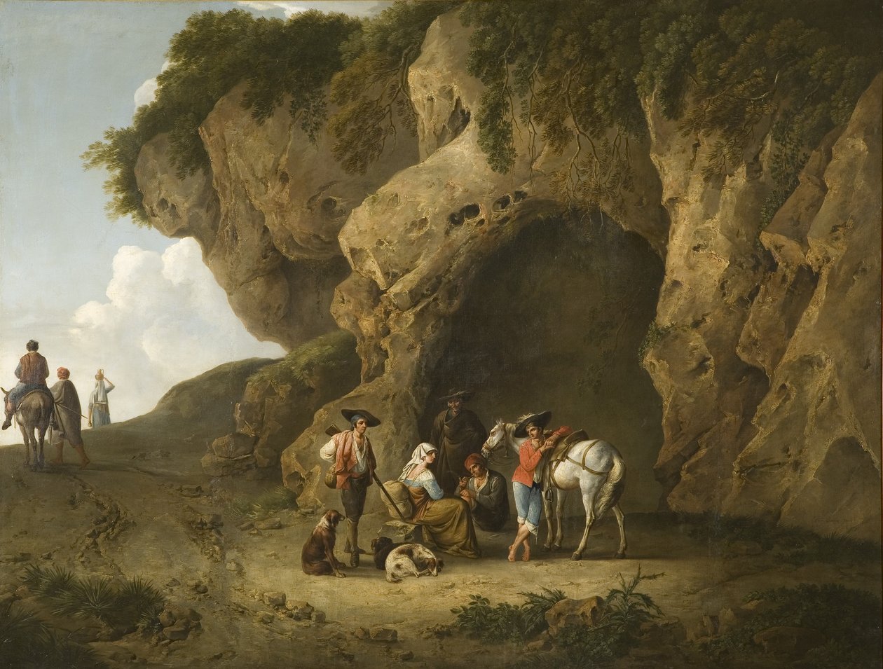 Höhlenszene in der Nähe von Subiaco, mit Figuren von Thomas Barker