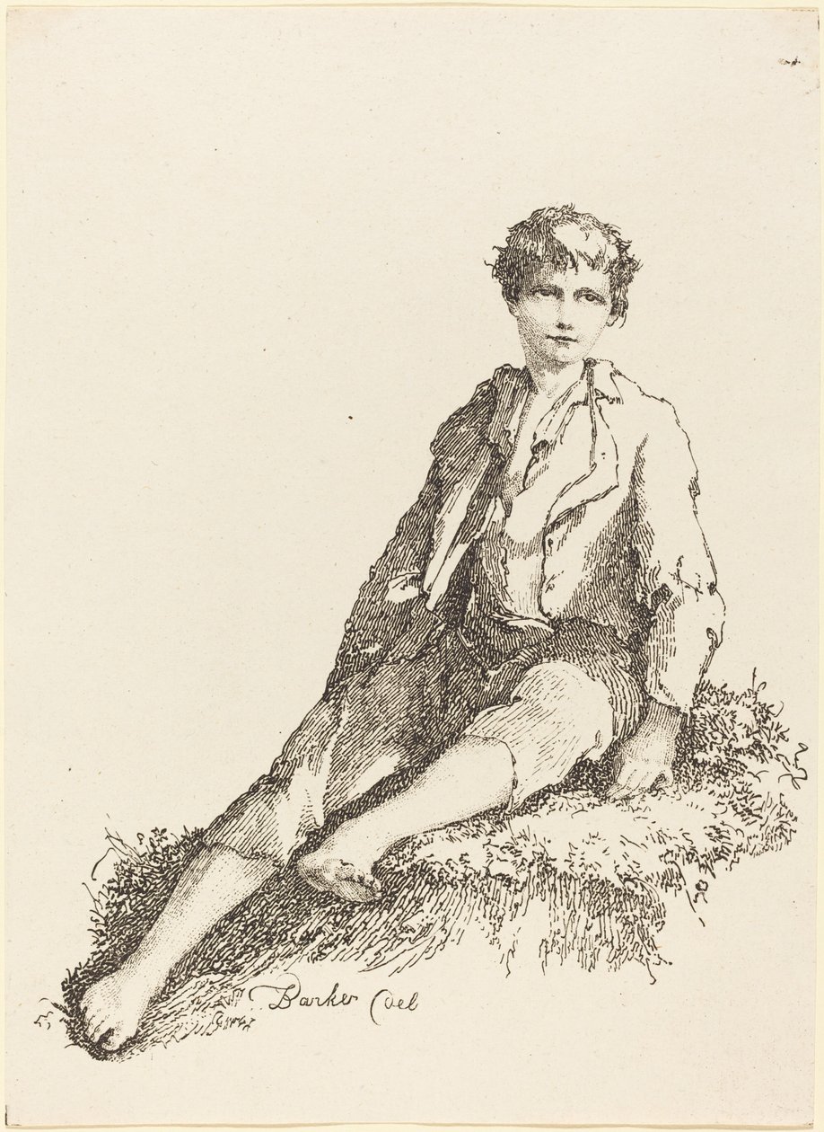 Sitzender Junge von Thomas Barker