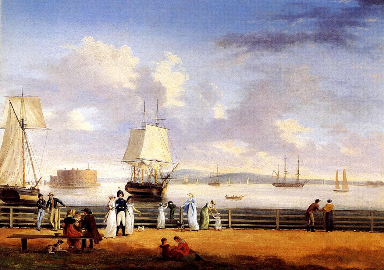 New Yorker Hafen, um 1810 von Thomas Birch