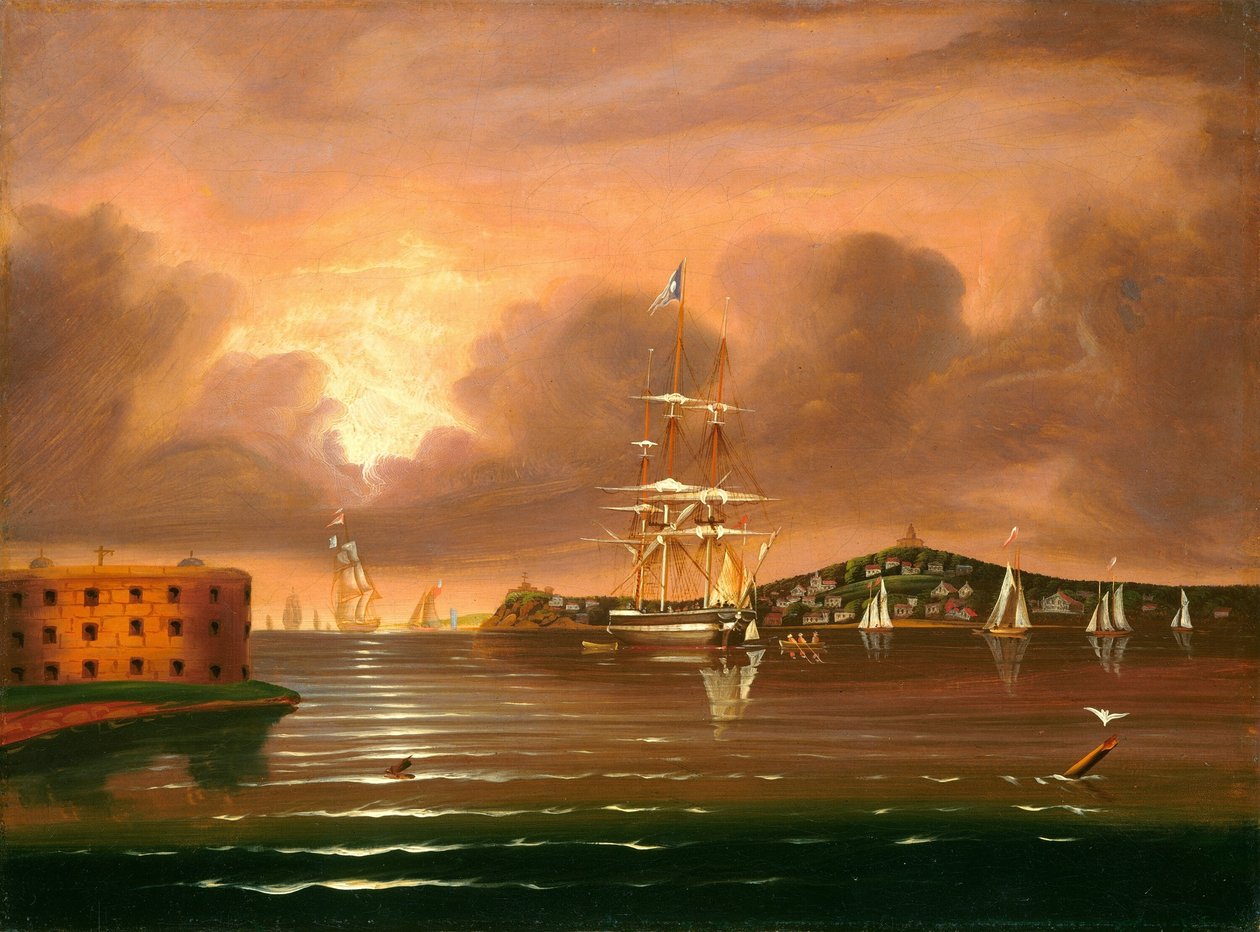 Bedrohlicher Himmel, Bucht von New York von Thomas Chambers