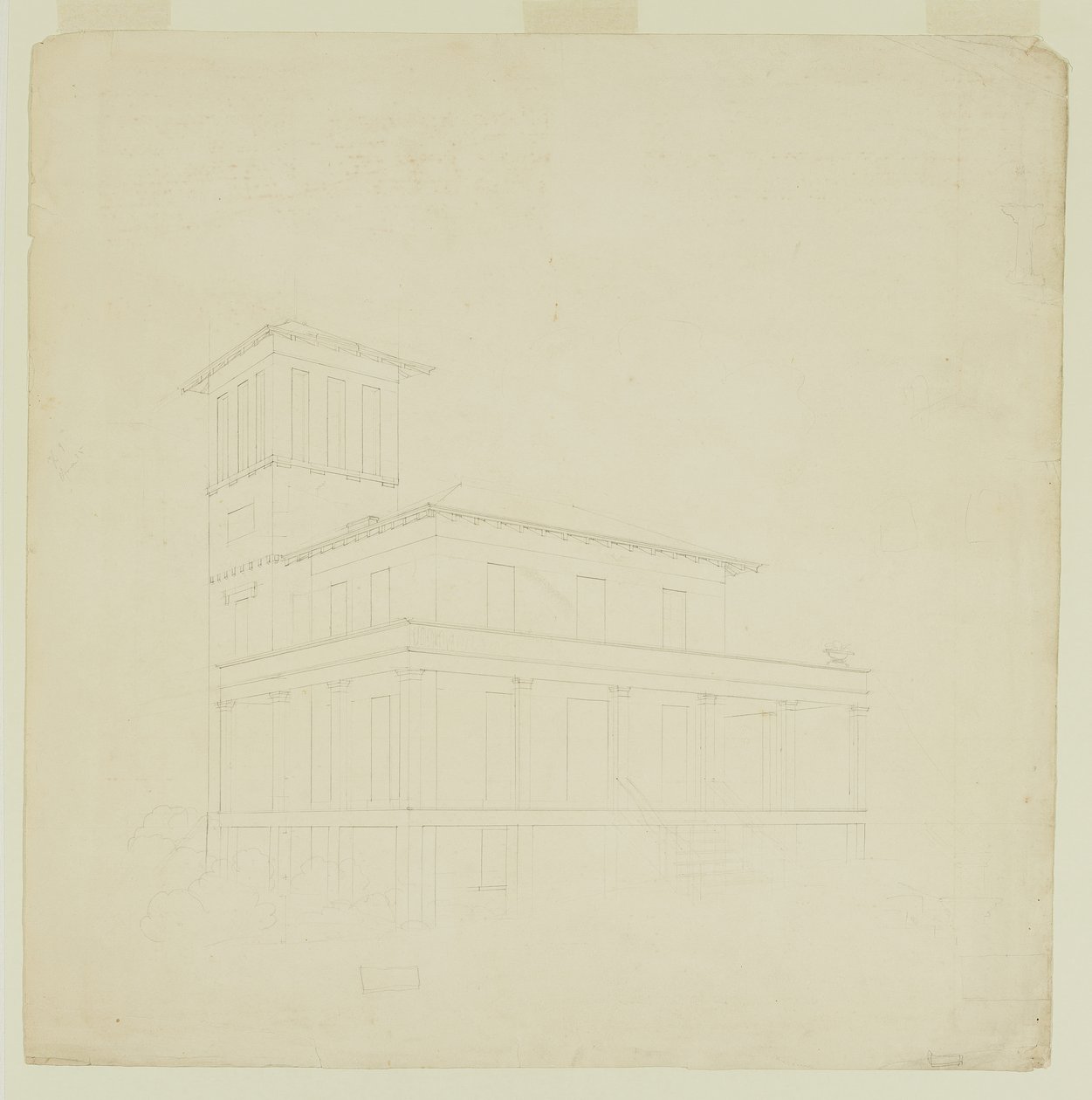Vorgeschlagene Villa in Catskill von Thomas Cole