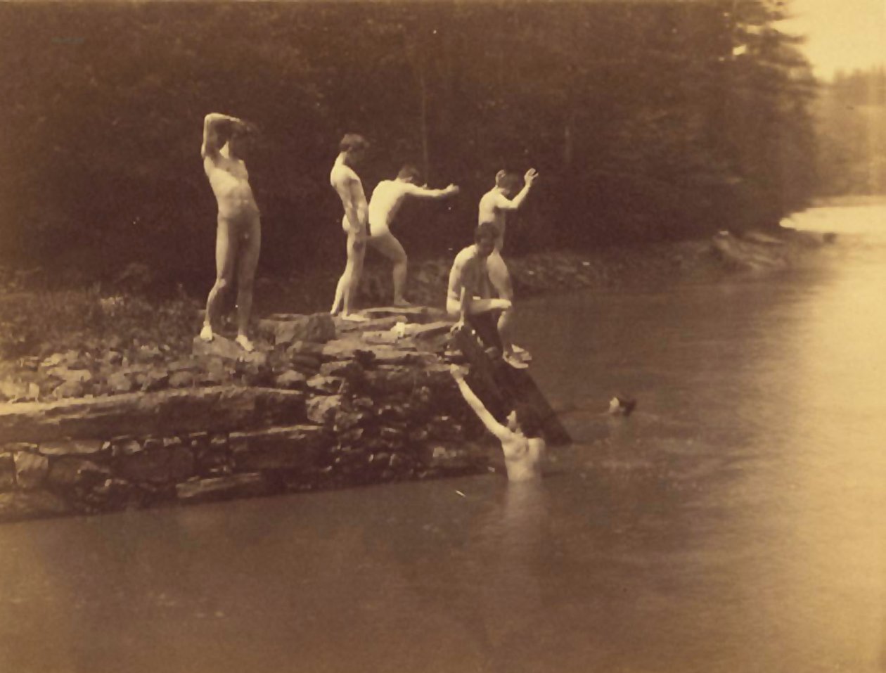 Studie für das Schwimmloch von Thomas Cowperthwait Eakins