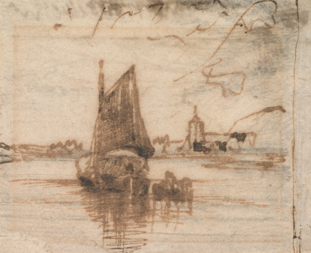 Ein segelndes Boot in der Flaute von Thomas Creswick