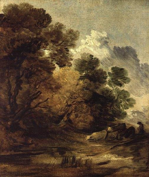 Hirte treibt Rinder zu einem Teich von Thomas Gainsborough