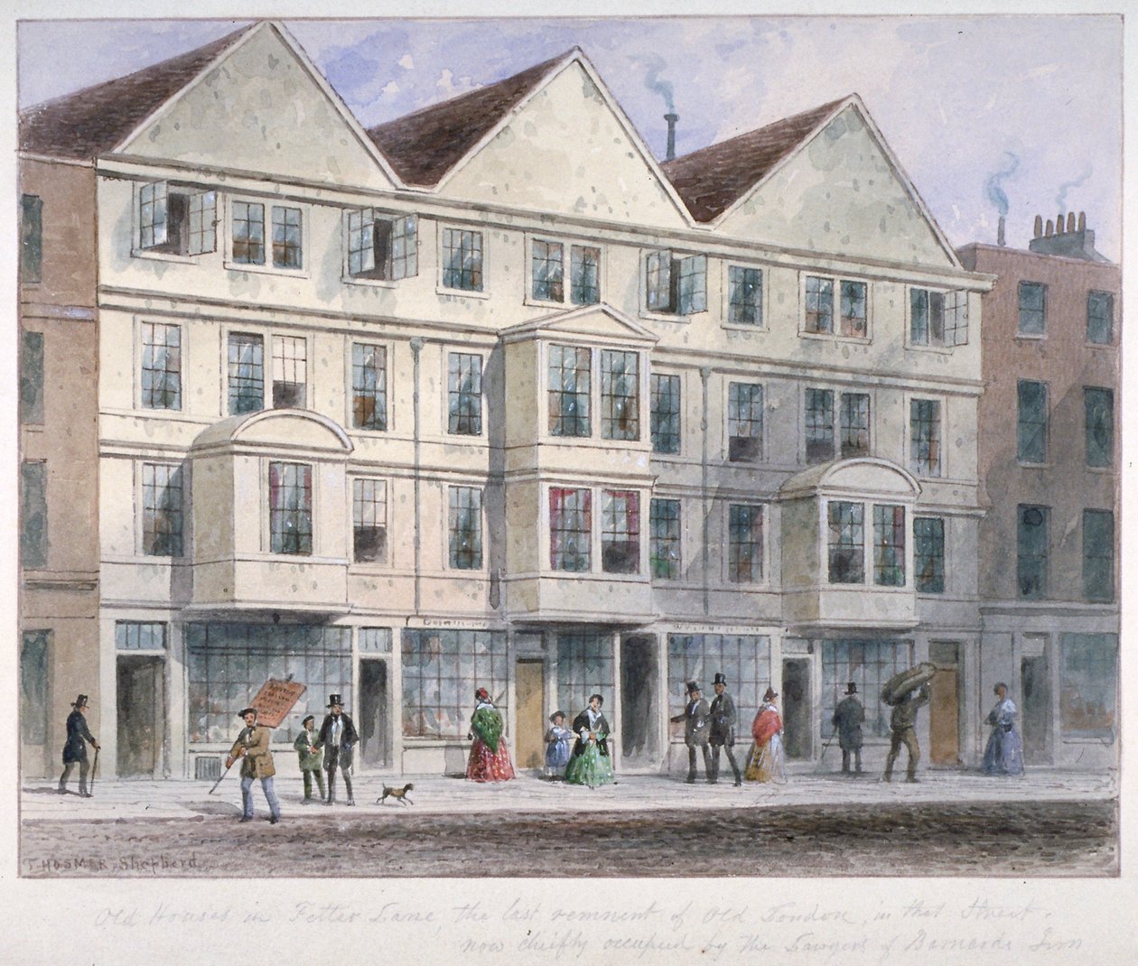 Fetter Lane, City of London, 1855 von Thomas Hosmer Shepherd