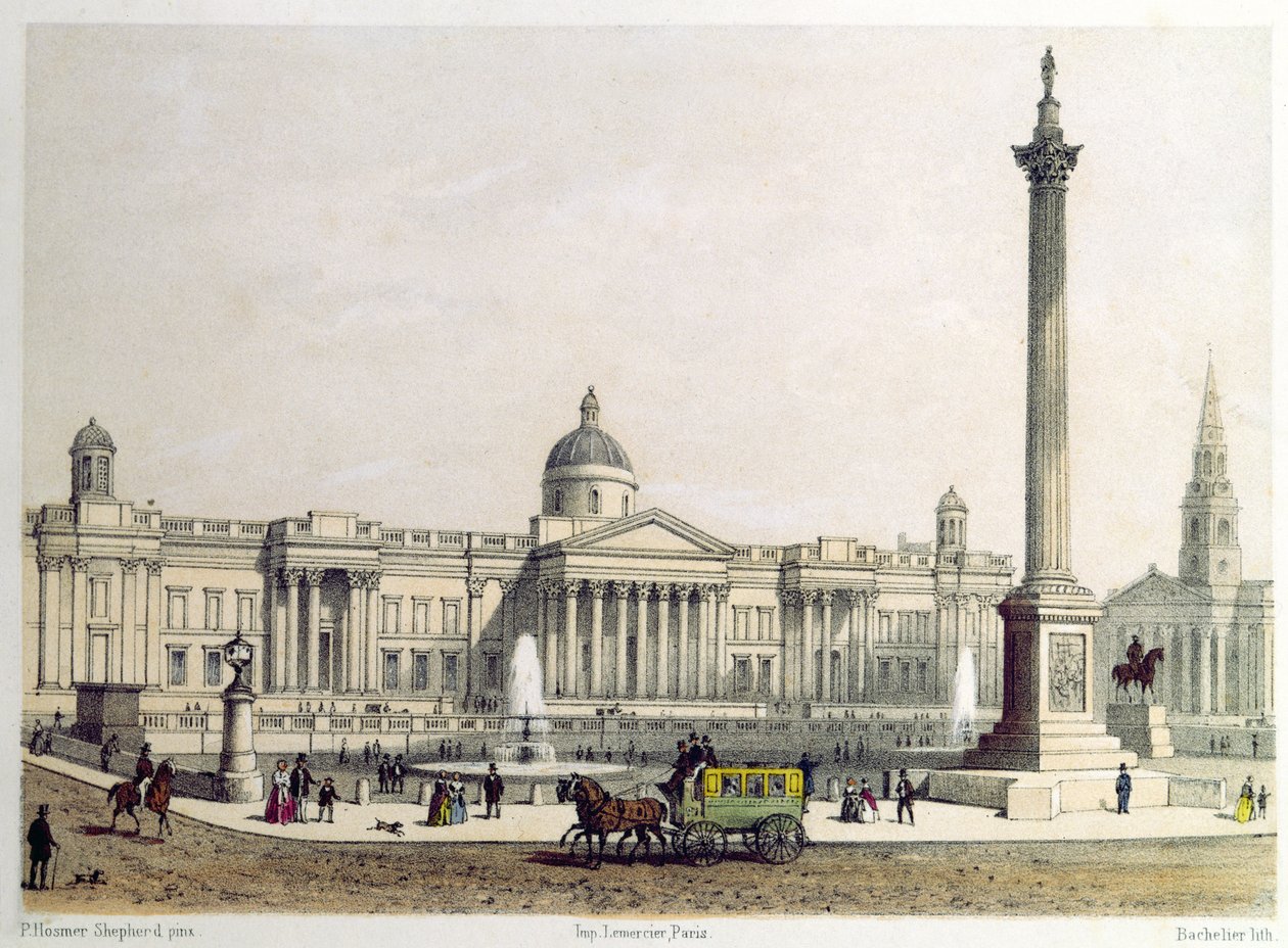 Die Nationalgalerie mit der Nelsonsäule von Thomas Hosmer Shepherd