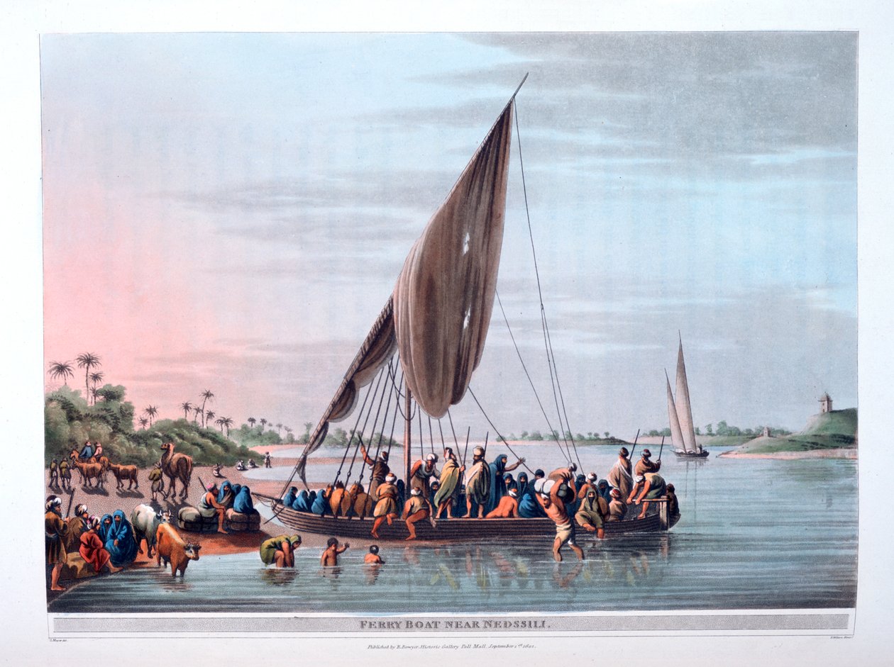 Fährboot in der Nähe von Nedssili, 1801 von Thomas Milton