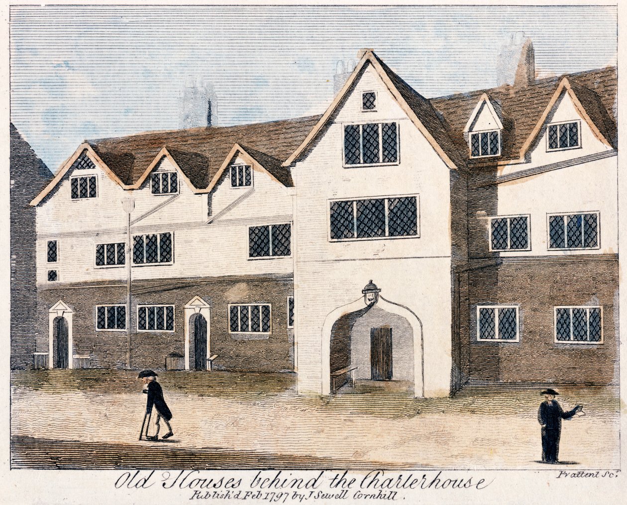 Häuser hinter dem Charterhouse Hospital, London von Thomas Prattent