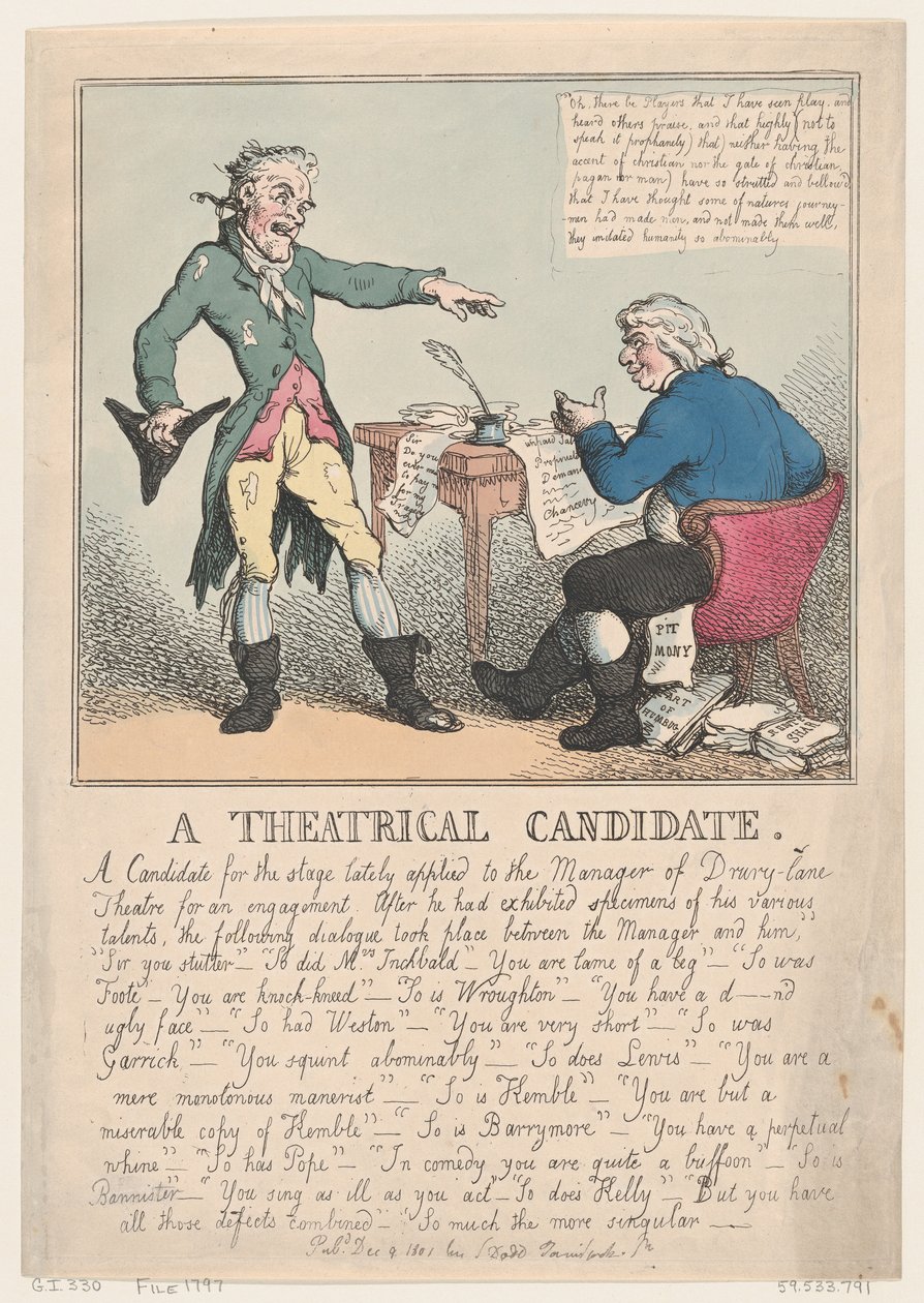 Ein Theatralischer Kandidat, 1797 von Thomas Rowlandson