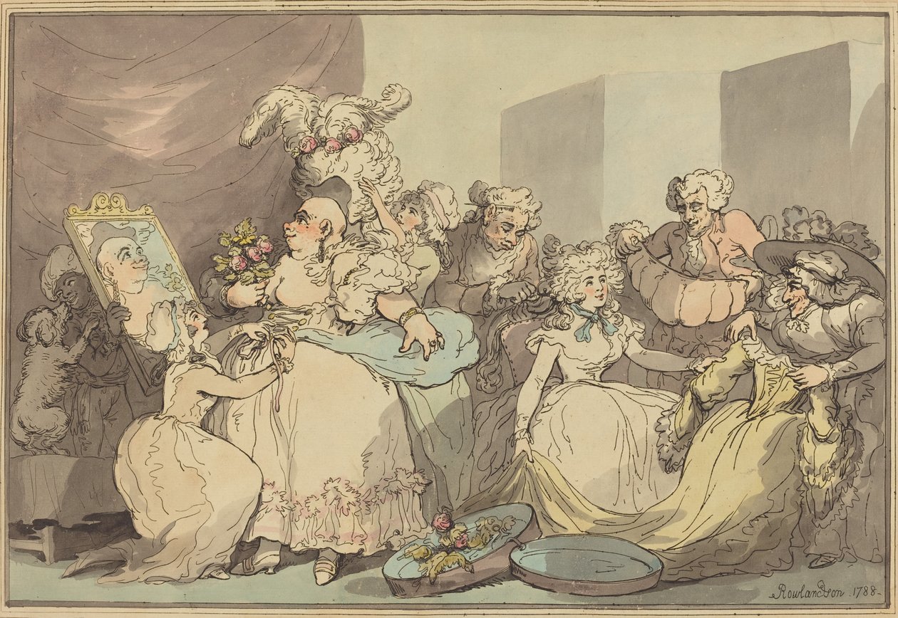 Ankleiden für einen Geburtstag von Thomas Rowlandson