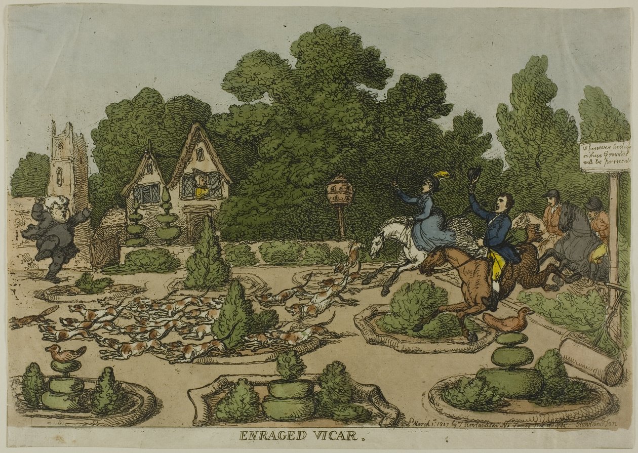 Wütender Vikar, aus Miseries of Human Life von Thomas Rowlandson