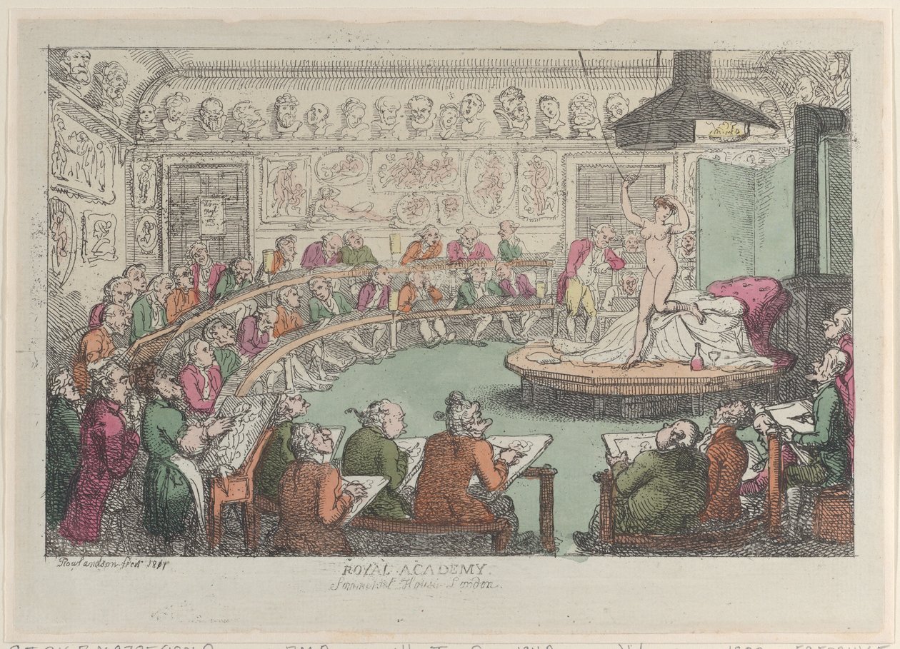 Royal Academy, Somerset House, London, 1801-11 von Thomas Rowlandson