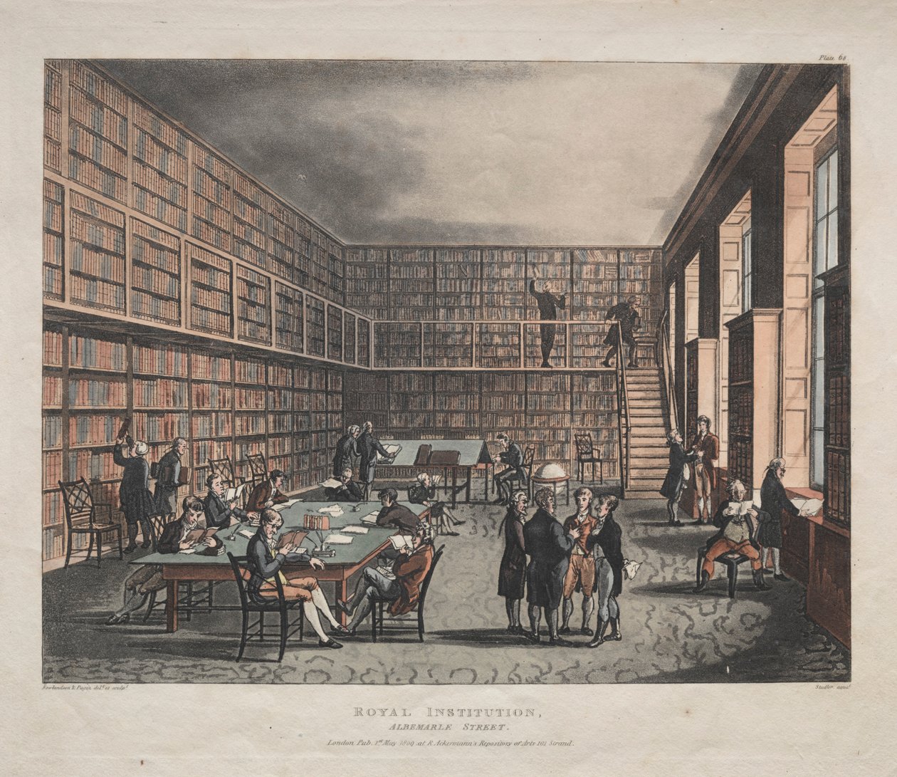 Royal Institution, Albemarle Street, 1809 von Thomas Rowlandson