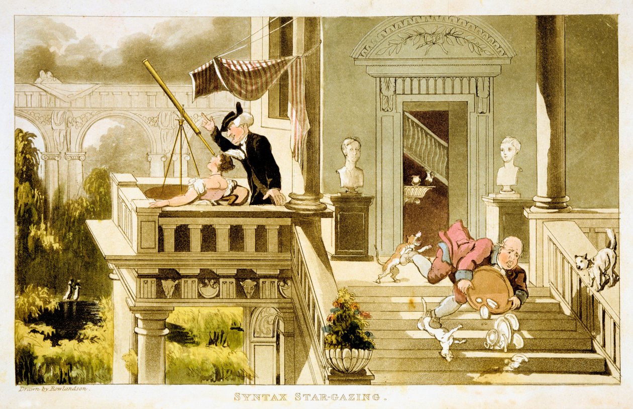 Syntax Sternengucken, um 1815 von Thomas Rowlandson
