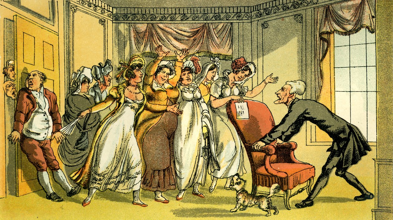 Die Werbung um eine Frau von Thomas Rowlandson