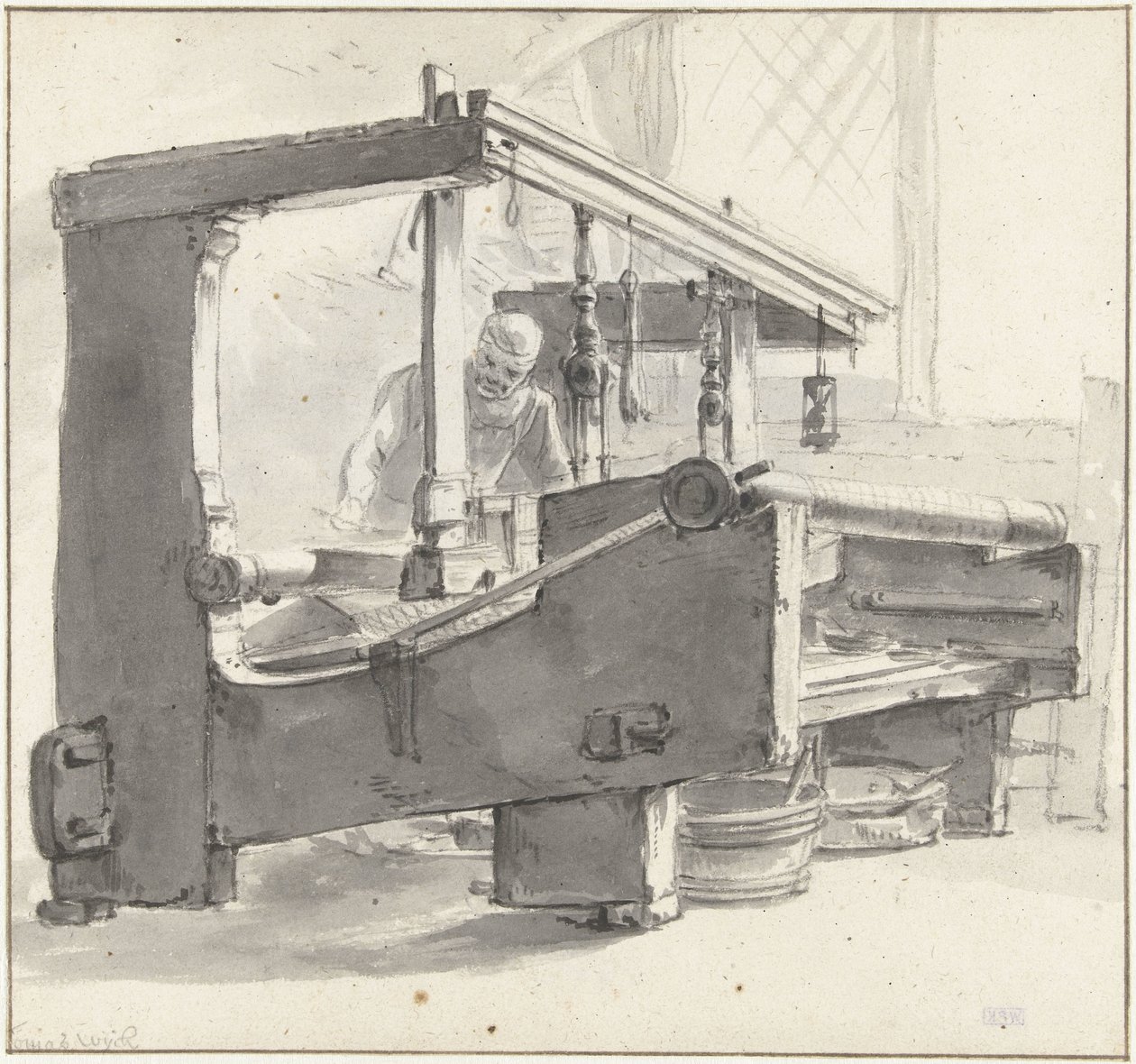 Ein Weber bei der Arbeit von Thomas Wijck