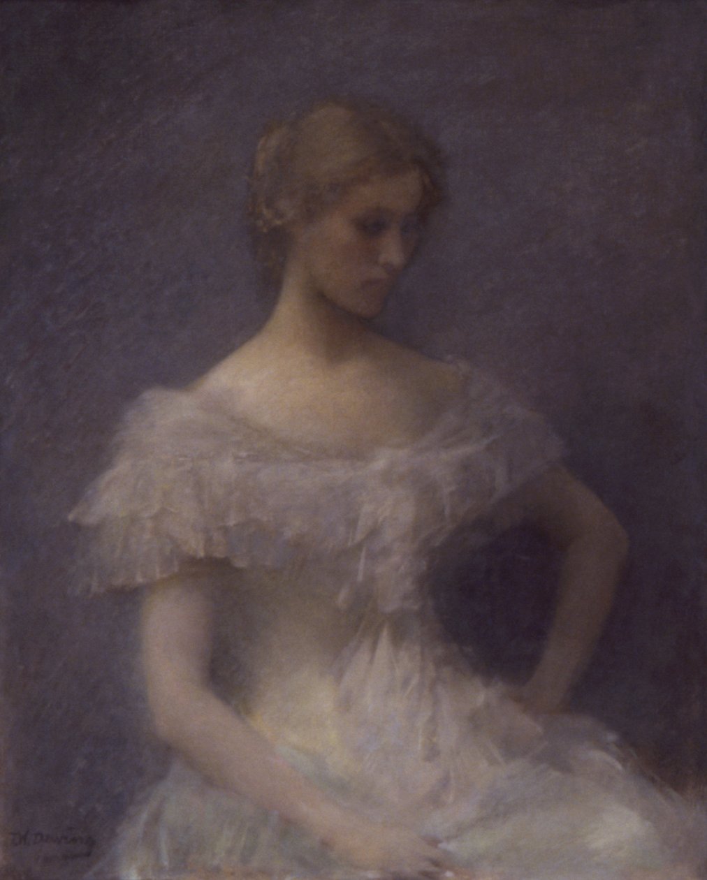 Sitzendes junges Mädchen von Thomas Wilmer Dewing